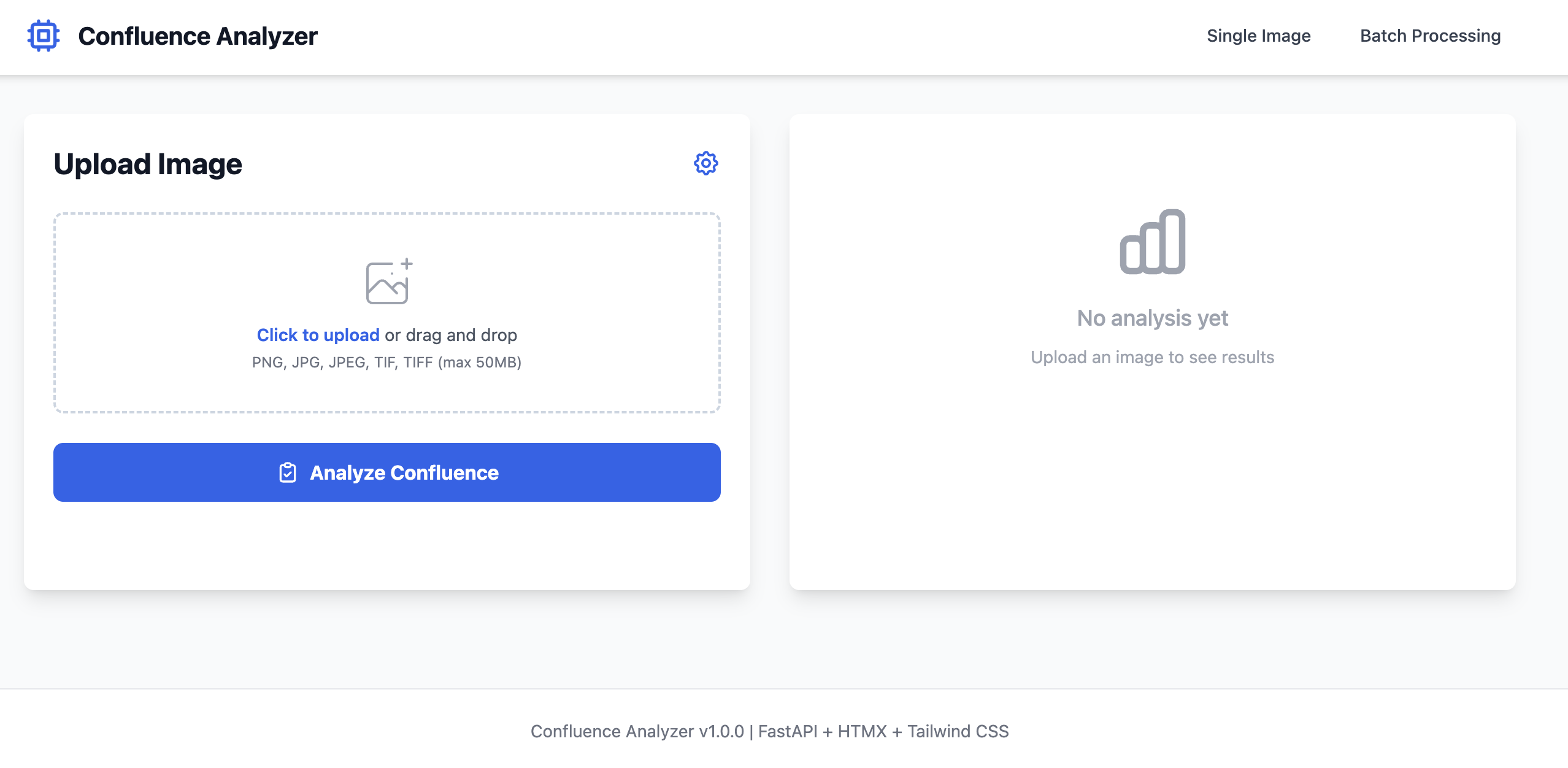 Initial upload interface